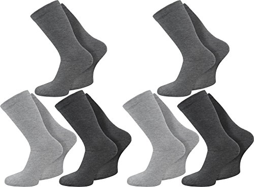 3 oder 6 Paar Extra breite Socken ohne Gummi - auch für Diabetiker geeignet Farbe 6 Paar Hellgrau/Mittelgrau/Dunkelgrau Größe 43/46 von Gear Up