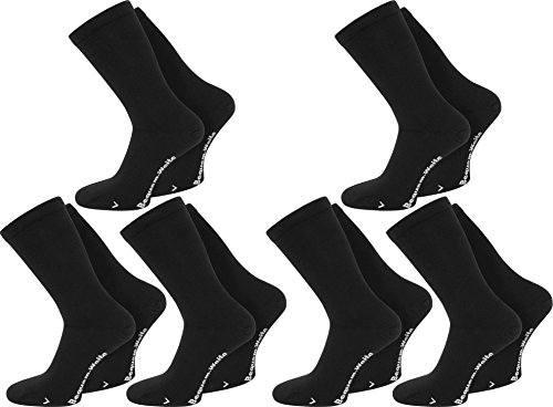 3 oder 6 Paar Extra breite Socken ohne Gummi - auch für Diabetiker geeignet Farbe 6 Paar Schwarz Größe 43/46 von Gear Up