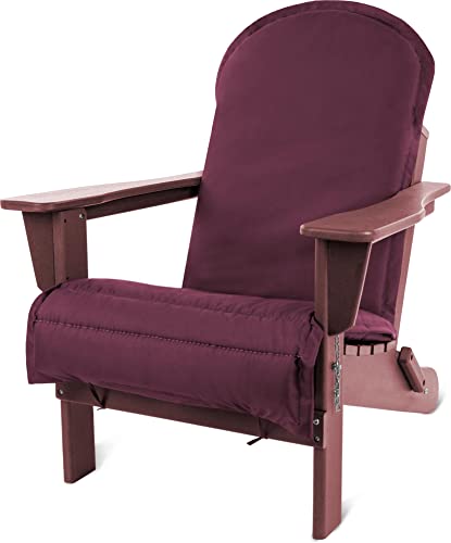 Faltbarer Adriondack Gartenstuhl aus recyceltem Material - Gartensessel mit passender Auflage - Klappbarer Outdoor Stuhl Farbe Bordeaux von normani