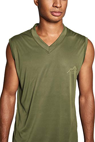 normani Herren Sport Shirt Fitness Tanktop Unterhemd Muscle-Shirt Ärmellos Trägershirt Trainings-Shirt S-4XL Farbe Oliv Größe S/48 von normani