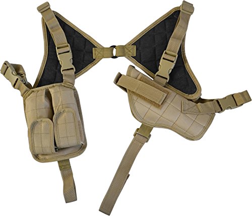 Pistolenholster Cordura Schulterholster verstellbar mit Magazintaschen Farbe Koyote von normani