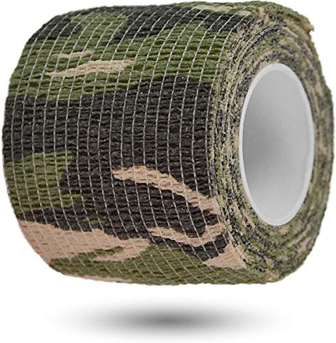 Survival Tarnband Gewebeklebeband selbsthaftend zur Tarnung von Outdoor Ausrüstungsgegenständen 5 cm x 4,5 m Rolle Farbe Woodland von normani