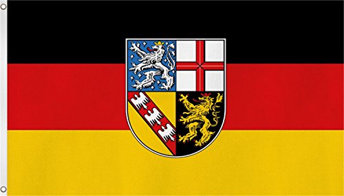 TOP QUALITÄT !! Fahne Flagge, Grösse: ca. 90x150 cm, Ordentliche Stoffqualität - Stoffgewicht ca. 110 gr/m2 Farbe Saarland von normani