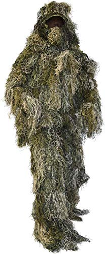 Taktischer 'Ghillie Suit' Tarnanzug mit Jacke, Hose, Kopf- und Gewehrabdeckung Farbe Wood-Land Camo Größe M/L von normani