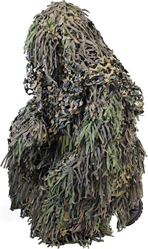Tarnanzug Ghillie Suit Jackal (Jacke, Hose mit Hosenträgern und Kopfbedeckung) Farbe Woodland Größe M/L von normani