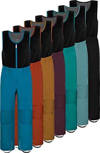Unisex Kinder Winterhose - recycelte Latzhose mit Fleecebesatz - wasserdichte Skihose Thermohose Schneehose mit 3M Reflektoren - Wassersäule: 12.000 mm Farbe Bordeaux Größe 122-128 von normani