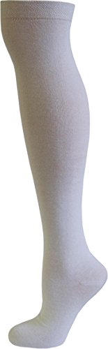 normani® Damen Overknees Geringelt, Blickdicht mit vielen Farbmustern Farbe Weiß von normani