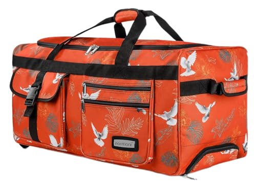 normani® Reisetasche mit Rollen 80 Liter Volumen Jumbo Big-Travel Reisetrolley riesige XXL in vielen bunten Farben Farbe Pigeon von normani