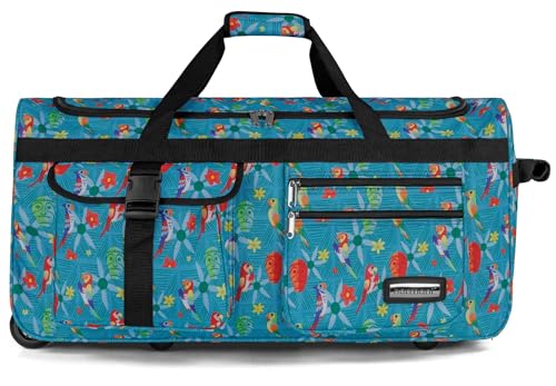 normani® Reisetasche mit Rollen 80 Liter Volumen Jumbo Big-Travel Reisetrolley riesige XXL in vielen bunten Farben Farbe Tropical von normani