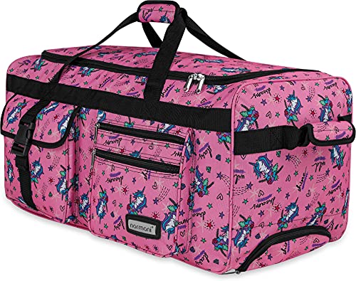 normani® Reisetasche mit Rollen 80 Liter Volumen Jumbo Big-Travel Reisetrolley riesige XXL in vielen bunten Farben Farbe Einhorn Pink von normani