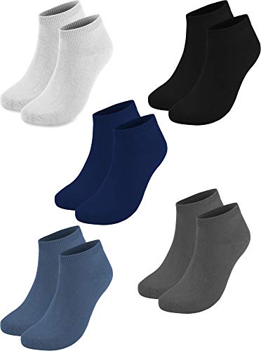 normani 10 Paar Baumwolle Sommer Sneaker Socken für Damen und Herren Auswahl Farbe Schwarz/Weiß/Grau/Blau/Marine Größe 37-42 von normani