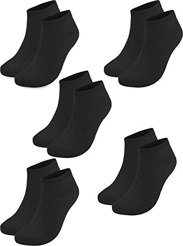 normani 10 Paar Baumwolle Sommer Sneaker Socken für Damen und Herren Auswahl Farbe Schwarz Größe 43-47 von normani