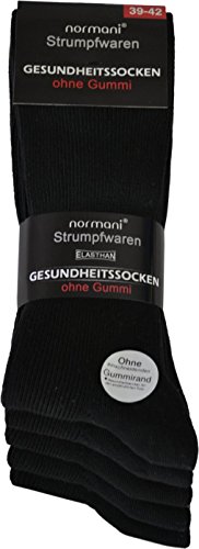 normani 10 Paar Diabetiker Herren Socken ohne Gummi farbig Baumwolle Farbe Baumwolle/Schwarz Größe 43/46 von normani