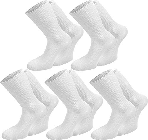 normani 10 Paar Herren Business Socken 100% Baumwolle Arztsocken Apothekersocken Weiss Kochfest - Top Qualität Farbe Weiß Größe 35/38 von normani