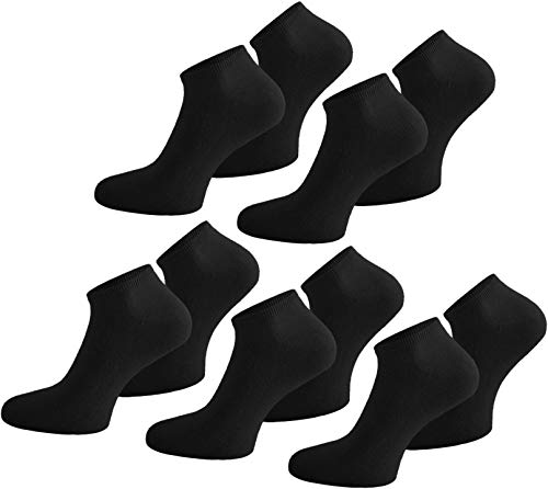 normani 10 Paar Modische Sneaker Socken/Sneakers Baumwolle mit Elasthan - handgekettelt Farbe Schwarz Größe 48-50 von normani