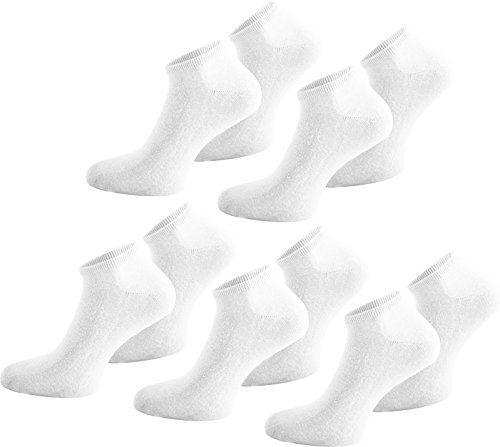 normani 10 Paar Modische Sneaker Socken/Sneakers Baumwolle mit Elasthan - handgekettelt Farbe Weiß Größe 37-42 von normani