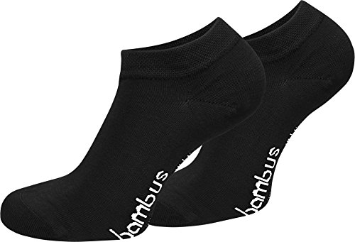 normani 12 Paar Bambus Sneaker Socken ATMUNGSAKTIV ohne Gummidruck Farbe Schwarz Größe 47/50 von normani