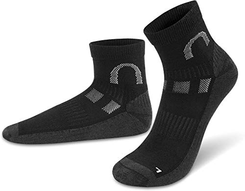 normani 2 Paar Merino Socken für Damen und Herren - Kurzschaft, Low Cut - Funktionale Freizeit- oder Sportsocken - feinste Merinowolle - für Hiking Outdoor Wandern Trekking Farbe Schwarz Größe 39-42 von normani