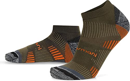 normani 2 Paar Merino Trekking Sneaker-Socken Wandersocken mit Frotteesohle Farbe Oliv Größe 39-42 von normani