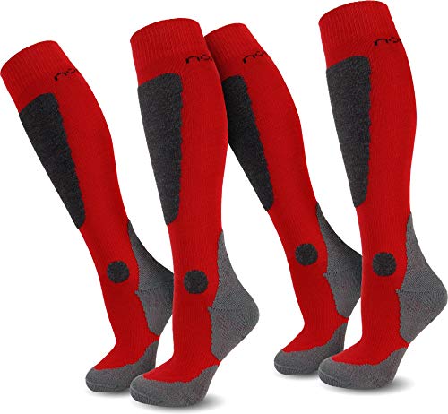 normani 2 Paar Thermo Ski-Socke, atmungsaktiv und schützend Farbe N Rot Größe 43/46 von normani