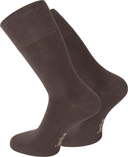 normani 3er Pack Bambus-Socken mit weichem Komfortbund Farbe Dunkelbraun Größe 43/46 von normani