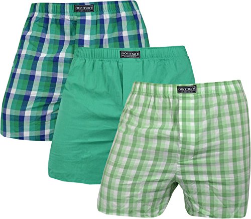 normani 3er Pack Herren Boxershorts aus 100% Baumwolle - Unterhosen im Mix für Männer Farbe Grün Größe L von normani