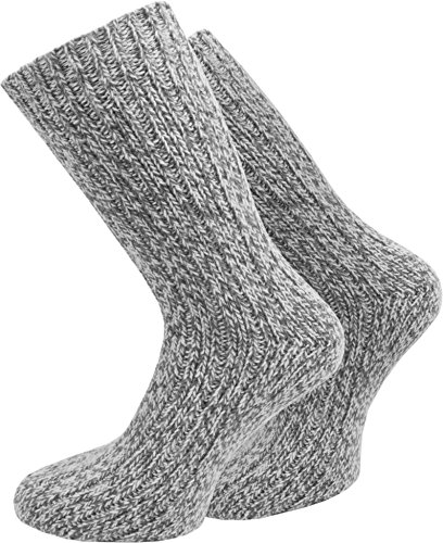 normani 4 Paar Warme Dicke Schafwollsocken wie handgestrickt/waschmaschienenfest Farbe Grau Größe 39/42 von normani