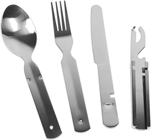 normani 4 oder 8-teiliges Bundeswehr Edelstahl BESTECK CAMPINGBESTECK Essbesteck wie Original Farbe Stahl/Silber von normani