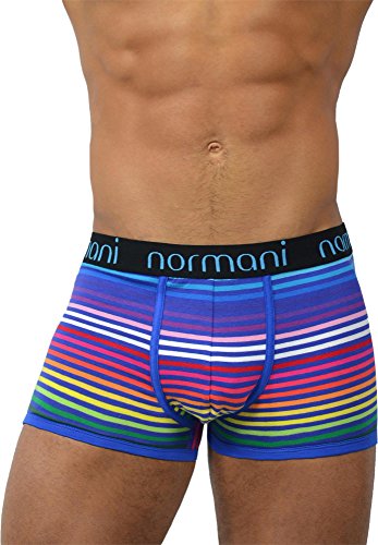 normani 4 x Herren Boxershorts aus klimaregulierender Baumwolle Farbe Rainbow Stripes Größe S von normani