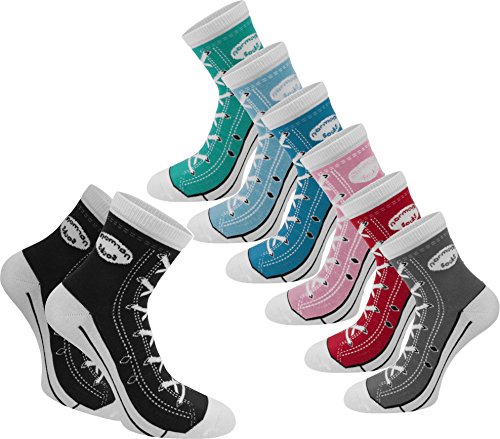 normani 6 Paar Socken im Basketballschuh-Design mit vielen aufgedruckten Details Farbe Dunkelblau Größe 35/38 von normani