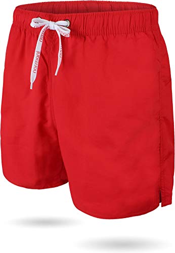normani Badeshorts Herren - Sport Badehose mit elastischem Bund - Badeshort Surfshort in Größe S-3XL Farbe Red Größe 3XL von normani