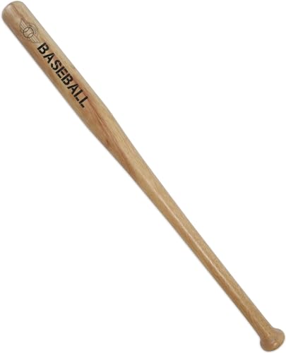 normani Baseballschläger aus Holz oder Aluminium mit rutschfestem Griff Farbe Holz Größe 20 von normani
