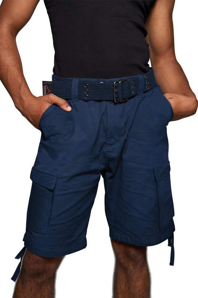 normani Bermudas »Sommer-Shorts „Kalahari“ mit Gürtel „Wadi“« kurze Sommerhose Freizeithose Vintage-Shorts - 100% nachhaltige Bio-Baumwolle von normani