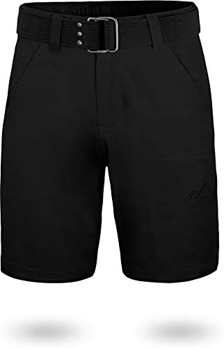 normani Chino Shorts Sommer Bermuda mit Gürtel für Herren aus 100% Bio-Baumwolle - Regular Fit Farbe Schwarz Größe M von normani