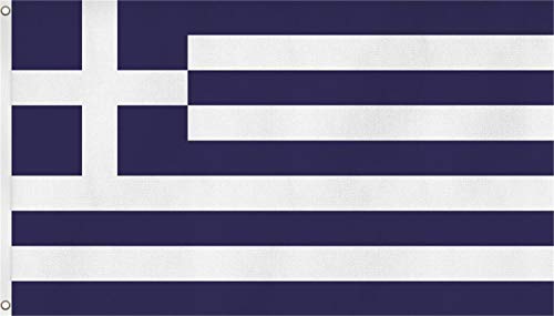 normani Fahne/Flagge mit Zwei Metallösen zur Befestigung und zum Hissen - Größe 90 x 150 cm Farbe Griechenland von normani