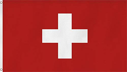 normani Fahne/Flagge mit Zwei Metallösen zur Befestigung und zum Hissen - Größe 90 x 150 cm Farbe Schweiz von normani