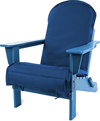 normani Faltbarer Adriondack Gartenstuhl aus recyceltem Material - Gartensessel mit passender Auflage - Klappbarer Outdoor Stuhl Farbe Blau von normani