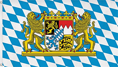 normani Flaggen mit verschiedenen Motiven - inkl. Metallösen zum Aufhängen und Hissen - 110 g/m2-150 cm x 250 cm Farbe Bayern Größe 3 Stück von normani