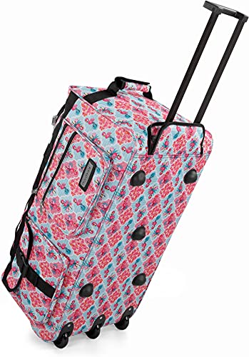 normani Geräumige und leichte Reise- und Sporttasche mit Trolleyfunktion | Reisetrolley mit Rollen Farbe Flamingo von normani