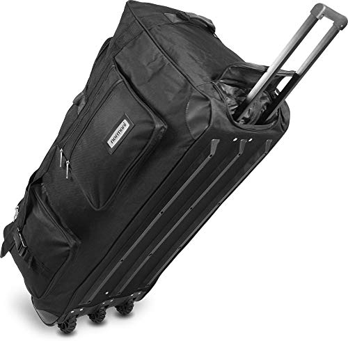 normani Geräumige und leichte Reise- und Sporttasche mit Trolleyfunktion | Reisetrolley mit Rollen Farbe Schwarz / 150 Liter von normani