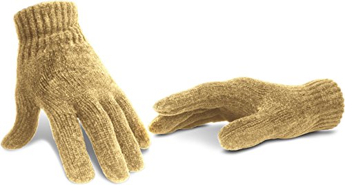 normani Handschuhe Chenille für Teenager und Damen Farbe Beige von normani