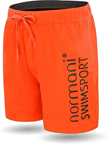 normani Herren Badehose „Nio“ - schnelltrocknende Badeshort aus Nylon mit Reißverschlusstasche (Gr.S-XXL) Farbe Orange Größe 3XL von normani