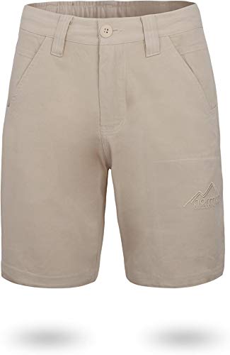 normani Herren Chino Bermuda Shorts Sommerhose, Kurze Hose - Sweatshorts mit Invisible Zipper aus Bio-Baumwolle (S-5XL) Farbe Khaki Größe 3XL von normani
