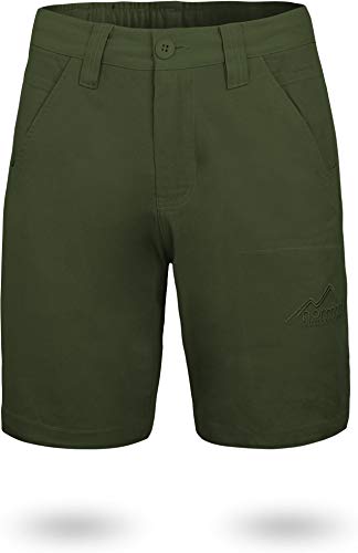 normani Herren Chino Bermuda Shorts Sommerhose, Kurze Hose - Sweatshorts mit Invisible Zipper aus Bio-Baumwolle (S-5XL) Farbe Oliv Größe XL von normani