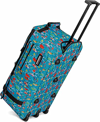 normani Reisetasche Jumbo XXL Big-Travel 80 oder 100 Liter mit 2 Rollen - riesig, Leichter und Stabiler Trolley Farbe Tropical von normani