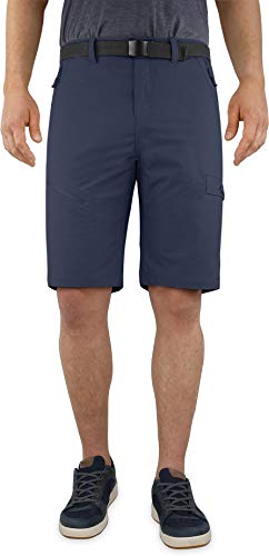 normani Kurze Softshellhose für Herren - leichte Bermuda Sommer-Shorts aus 4-Wege-Stretch und Sonnenschutzfaktor von 50+ - 4 Reißverschlusstaschen + Beintasche Farbe Navy Größe XL von normani