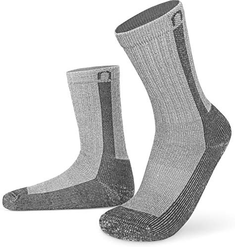 normani Merino Wandersocken für Herren & Damen, 2 oder 3 Paar, Trekkingssocken, Atmungsaktiv, Antiblasen Polsterung, Funktionssocken, Arbeitssocken, Outdoor Farbe Grau/Dunkelgrau Größe 3 Paar 39-42 von normani