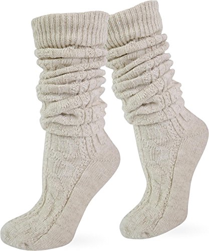 normani Original Trachtensocken Trachten Strümpfe Socken Natur Lang Farbe Natur Größe 47-50 von normani
