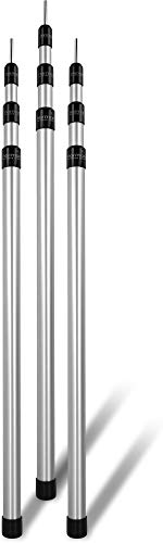normani Outdoor Sports Aluminum Teleskop Zeltstange Aufstell-Stange Sützstange Verstellbar von 76-180 cm, 94-240 cm oder 116-300 cm Farbe 3Stück Größe 76-180 cm von normani