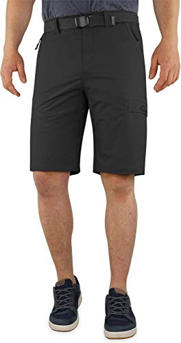 normani Outdoor Sports Sporthose mit Sonnenschutzfaktor 50+ - Softshellhose Bermuda Kurze Shorts mit Gürtel und 4-Wege-Strech Nylonmaterial (auch in Übergröße) Farbe Schwarz Größe XL/54 von normani